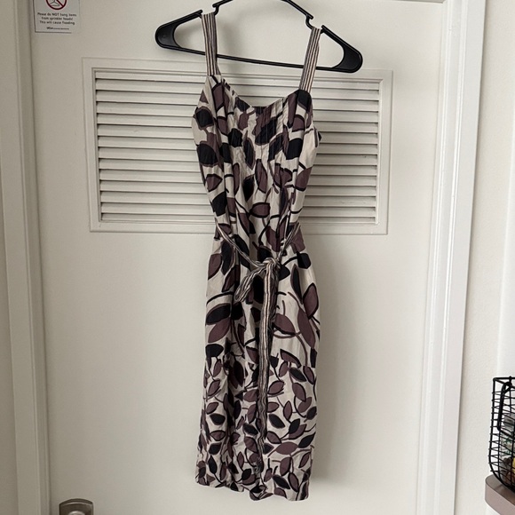 BCBGMaxAzria Dresses & Skirts - BCBG Max Azria 100% silk Purple Leaf Print Dress